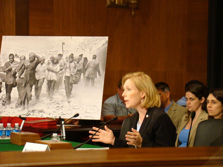 Sen. Gillibrand testifying before the Committee